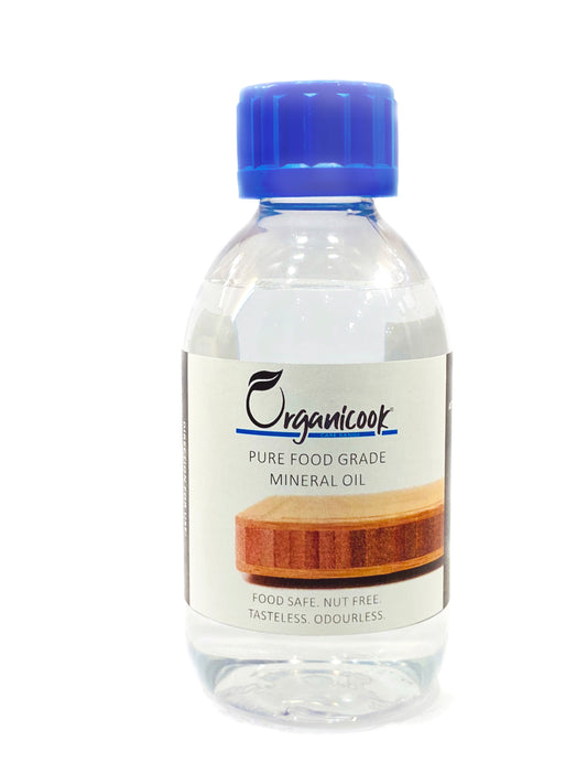 Organicook Food Safe Mineral Oil, 250ml Chopping Board Oil, Food Grade Wood Oil, Nut & Allergen Free, Butchers Block