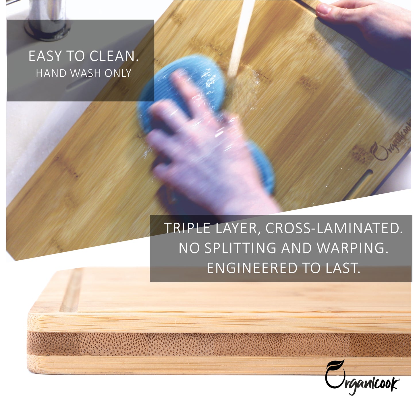 Organicook Essentials - Extra Large Wooden Chopping Board