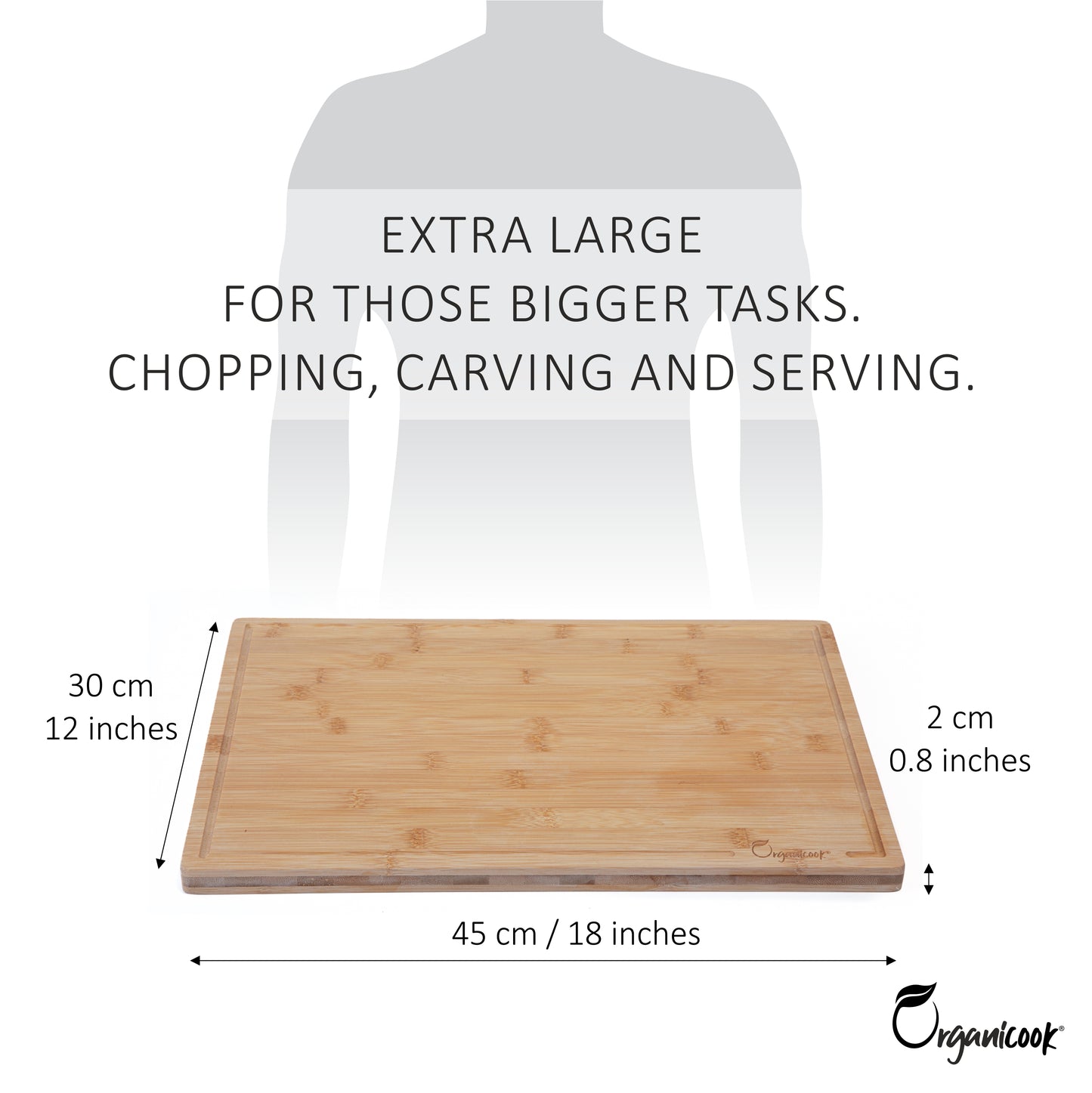 Organicook Essentials - Extra Large Wooden Chopping Board